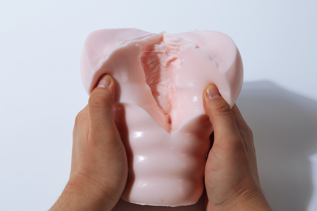 Inside view of lifelike masturbator